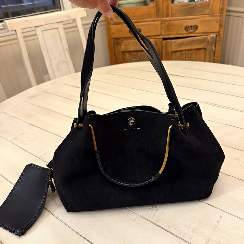 House of Harlow 1960 Black Satchel Top Handle purse